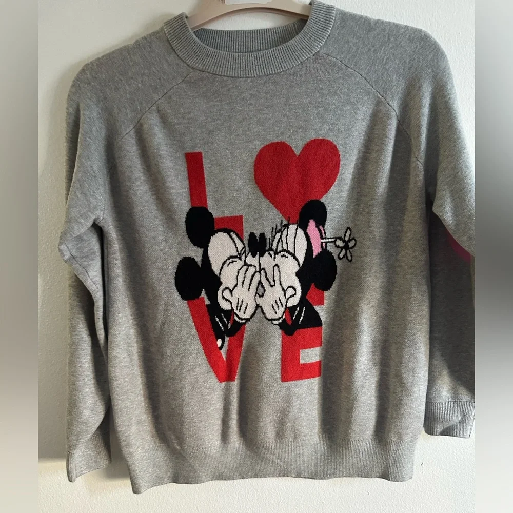 Marks & Spencer Disney’s Mickey & Minnie LOVE crewneck sweater size XS knit NWOT - Picture 1 of 10